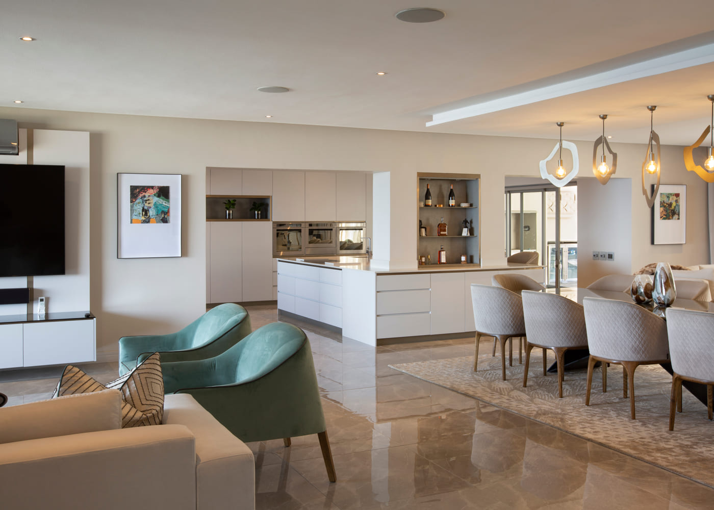 Contemporary Cape Town apartment interior with city outlook